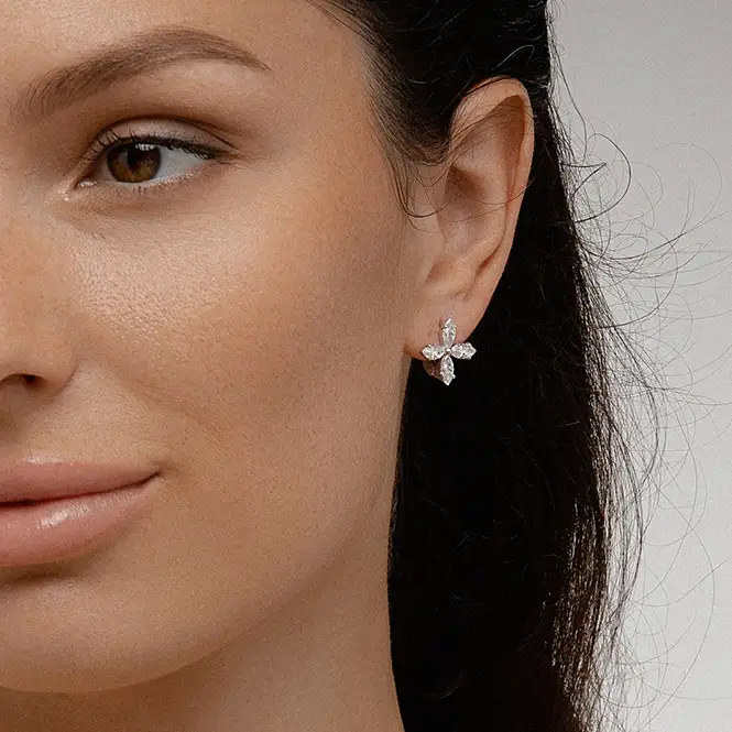 Серебряные серьги с фианитами