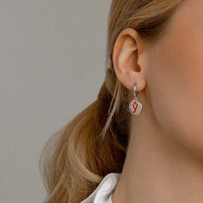 Серебряные серьги с эмалью