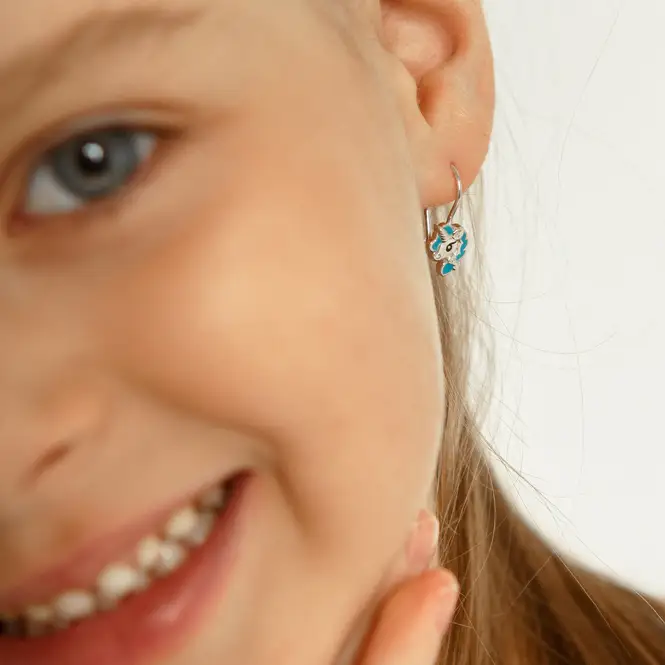 Серебряные серьги с эмалью