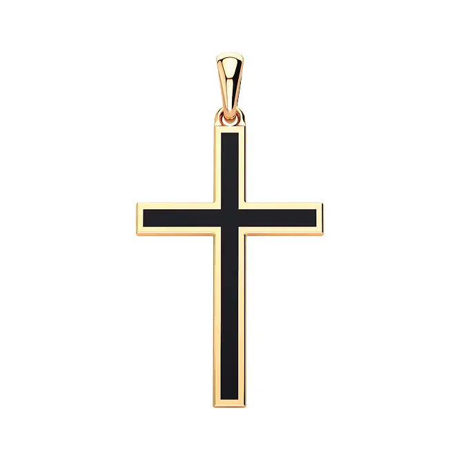 Золотой крестик с эмалью