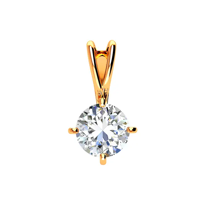 золотой кулон с фианитом