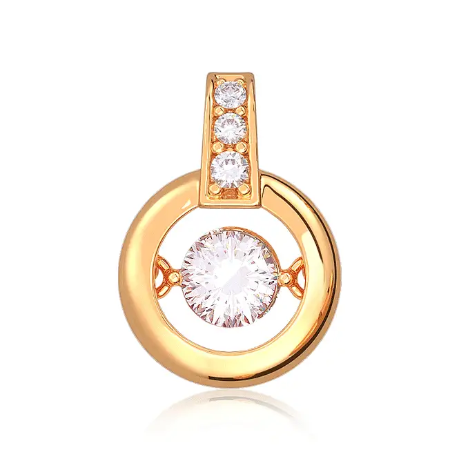 Золотой кулон с фианитами