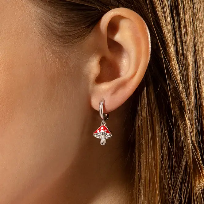 Серебряные серьги с эмалью