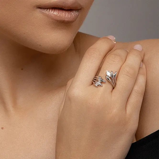 Серебряное кольцо с фианитом