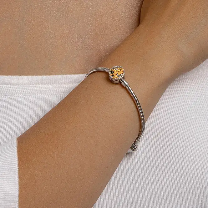 Серебряная подвеска-шарм с золочением